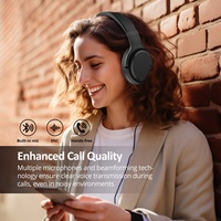 Casque audio circum-auriculaire ANC BT 6.0 personnalisé à prix de gros, confort optimal toute la journée, en métal et cuir, étanche IPX4, avec basses améliorées, pour DJ et usage sportif