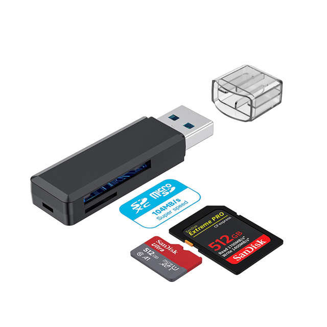 D3507 2-in-1 USB 3.0 TF/SD Card Reader