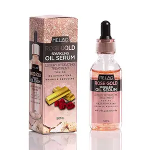 Wholesale Organic facial Anti-Aging Moisturizer Treatment for Face, Hair, Skin, Nails, Men-Women Rose Gold Oil Serum 50ml