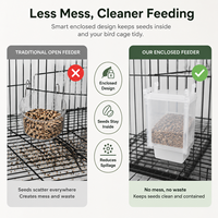 Mangeoire à oiseaux manuelle anti-écureuil en plastique écologique pour usage intérieur, pour perroquet, pinson, canari