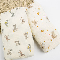 Tissu de mousseline biologique double gaze imprimé doux et respirant tissu de mousseline imprimé pour bébé coton pour enveloppements de bébé