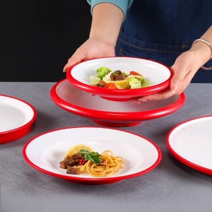 A5 <b>melamine</b> round disc, imitation porcelain hotel restaurant <b>plate</b>, specialty stir-fry <b>plate</b>, vegetable <b>plate</b>, plastic dinner - Product Image 1