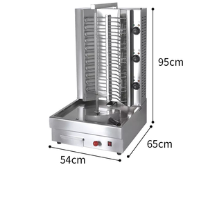 Macchina Shawarma a Gas <span class=keywords><strong>3</strong></span> bruciatore Shawarma girarrosto di pollo con porta - Product Image 5