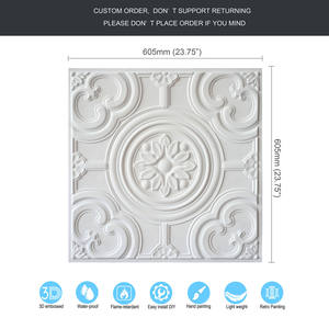 Faux <span class=keywords><strong>Peinture</strong></span> Panneau de <span class=keywords><strong>Plafond</strong></span> 3D En Relief PVC Panneaux Muraux pour Hôtel Mall Flower Boutique PL50 <span class=keywords><strong>Blanc</strong></span> <span class=keywords><strong>Mat</strong></span> - Product Image 6