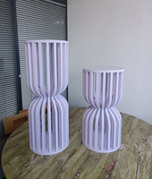 Décoration de Mariage en PVC Découpée à la Machine, Creuse, Ronde, pour Socle de Gâteau, Table à Desserts ou Support de Fleurs