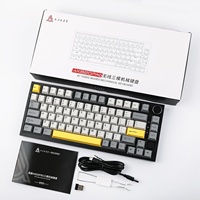 Ajazz AK820 Pro 75% RGBG Keyboard Mekanik Gaming Tiga Mode Flying Fish Axis TFT Smart Display Knob Koneksi 2.4G USB-C