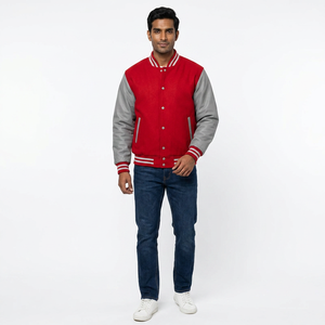 Chaqueta Varsity Personalizada con Logotipo Bordado para Hombre, Chaqueta Bomber de Cuero, Chaqueta de Béisbol, Ropa de Invierno - Product Image 1