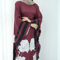 Robe pour femme Mexizo, élégante, de style boutique, vêtements islamiques, abaya décontractée, col rond, manches chauve-souris, grande taille, imprimée