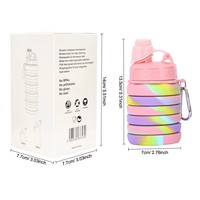Bouteille d'eau sport en silicone de qualité alimentaire sans BPA, écologique, avec bouchon à vis pour enfants, voyages en plein air