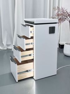 DM Professional Hair Salon <b>Storage</b> Cabinet Large Capacity <b>4</b> <b>Drawer</b> Cabinet Modern Simple Salon Tool Cabinet with LED Light Beaut - Product Image 3