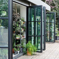 Portes pliantes en aluminium et verre standard pour l'extérieur, portes pliantes pour villa, extérieur de maison