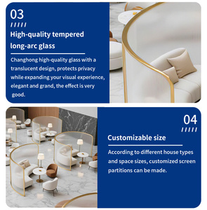 <span class=keywords><strong>Cnc</strong></span> Cắt Kính Vàng Và Thép Không Gỉ Phân Vùng Màn Hình Phòng Chia Cho Nhà Hàng Cà Phê Cửa Hàng Dự Án Phân Vùng Kim Loại - Product Image 3