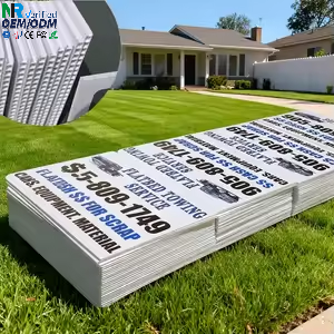 New Design Premium Corrugated <b>Plastic</b> Double Sided Outdoor Custom 18X24 With H-Stakes - Product Image 1