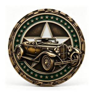 Moneda Coleccionable de Auto Antiguo, Chapada en Oro, Bronce, Circular, Estampada, Arte y Coleccionismo - Product Image 5