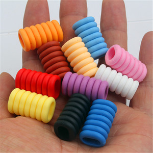 Aksesori Rambut Gimbal untuk Anak Perempuan, Hiasan Kepala Kepang, Cincin Rambut Silikon, Manik-Manik Berlubang Besar Berwarna-warni, Elastisitas Tinggi - Product Image 2