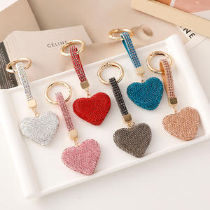 Nuovo Design Scintillante Ciondolo a Forma di Cuore con Cristalli e Diamanti, Portachiavi con Strass Colorati a Forma di Cuore - Product Image 2
