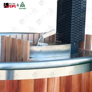 Vapasauna Fabricante Diseñado Bañera de hidromasaje de acero inoxidable para 5 personas <span class=keywords><strong>Oasis</strong></span> Jardín de madera de cedro rojo Bañera de hidromasaje - Product Image 4