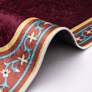 Tapis de prière doux et en peluche avec glands imprimés tapis de salon en velours de cristal pour l'absorption et le confort - Product Image 3