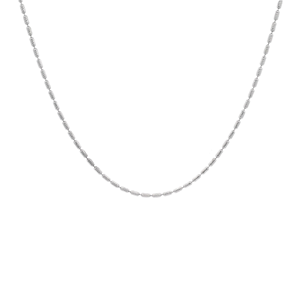 Minimalist Adjustable Textured Cylindrical White Pt950 Fine Beaded <b>Chain</b> Necklace Unisex Platinum Jewelry Gift 4.9g Everyday - Product Image 2