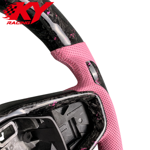 Volante personalizado de fibra de carbono forjada rosa con cuero rosa para Ford Bronco Raptor Sport Wildtrak Outer Banks de 6ª generación - Product Image 2