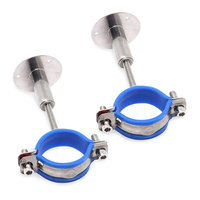 Pince de support de tuyau réglable en acier inoxydable de 1 à 1/2 pouces de diamètre pour montage mural au plafond