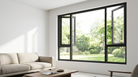 Ventanas Francesas Modernas con Marco de Aleación de Aluminio, Insonorizadas y Resistentes a Huracanes, con Doble Acristalamiento, Estándar AS2047