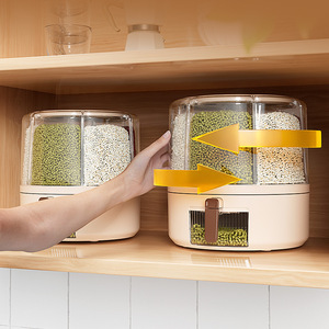 Rice Storage <b>Bucket</b> Cylinder Airtight Insect Proof Moisture Proof Freshness Preservation Cream White - Product Image 4
