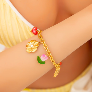 Fashion Charm <b>Bracelet</b> Gold Color <b>Flower</b> Sun Pendant Women's Jewelry Gift Yiwu Origin Model SL41505 - Product Image 4