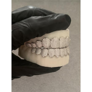 Iced Out Moissaniteダイヤモンドカスタム歯グリルズアップ8ダウン8歯グリルツシルバーアップ缶ダイヤモンドテスト男性ハイフォップジュエリー - Product Image 6