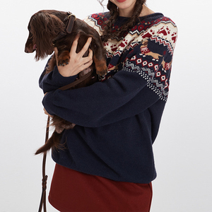 Pull rétro à blocs de couleurs pour couple, automne-hiver 2026, jacquard pour homme, pull ample et polyvalent, tricot chaud, pull pour femme - Product Image 5