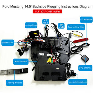 Henmall 14.5 pouces 2 Din autoradio écran Vertical lecteur DVD de voiture Android autoradio pour Ford Mustang 2015-2020 - Product Image 5