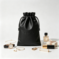Pochette en cuir avec logo embossé personnalisé, pochette en cuir premium avec cordon de serrage, pochettes en cuir embossé pour bijoux, montres, emballages cadeaux