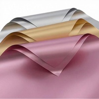 Papier d'emballage pour fleurs synthétiques imperméable, fleuriste, double face, or, argent, rose, matériaux d'emballage en gros