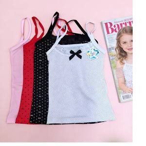 Débardeur en coton pour filles JCF013 à 0,75 $ avec nœud en dentelle, respirant, pour l'été - Product Image 2