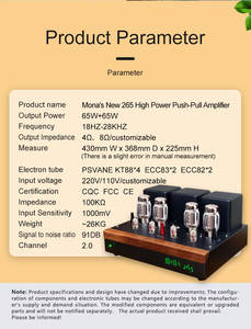 Mona 265 Kt88 мощный Hi-Fi ламповый усилитель 265 Kt88 Push-pull-Tube высококачественный аудиопроцессор - Product Image 6