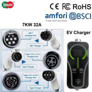 Estación de Carga Portátil para Vehículos Eléctricos, Enchufe Tipo 2, Potencia de Salida de 7 kW, 32 A, IP66, Control por Aplicación, Cable de Carga para Vehículos Eléctricos, Nuevo, Garantía de 3 Años - Product Image 2