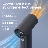 Ventilateur portable électrique d'extérieur pour la maison, rechargeable par USB, 2000 mAh, mini-ventilateur puissant à haute vitesse 80000 tr/min, pour un refroidissement efficace