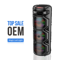 ZQS8301 Altavoz Subwoofer Inalámbrico de Alta Potencia con Tres Altavoces de 8 Pulgadas y 400W, Luces LED, Micrófono, Multimedia, Karaoke, para Fiestas y DJ