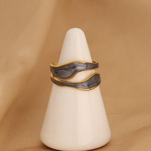 Модное ювелирное изделие <span class=keywords><strong>2026</strong></span> года: кольцо из нержавеющей стали с эмалью, нестандартной геометрической формы – открытый дизайн – привлекательное женское кольцо - Product Image 4