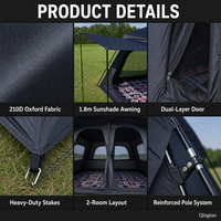 Tente double couche en tissu Oxford PE pour toutes saisons, vente en gros d'usine, deux chambres et un salon, pour 4 à 10 personnes, rembourrée et imperméable