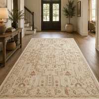 Tapis en laine noué à la main, tapis artisanal géométrique traditionnel, écologique, à poils ras, épaisseur moyenne, pour salon et chambre