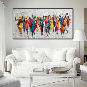 Pintura <span class=keywords><strong>al</strong></span> <span class=keywords><strong>Óleo</strong></span> Personalizada <span class=keywords><strong>para</strong></span> Festivales <span class=keywords><strong>de</strong></span> Música, Arte, Paisajes, con Textura <span class=keywords><strong>de</strong></span> Color y Marco - Product Image 2