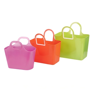 Colorful Recycled Thermoplastic Hanging <b>Storage</b> <b>Baskets</b> Handles <b>Rectangle</b> Shape Multi-Purpose Organizer for Kitchen Bathroom Toy - Product Image 2