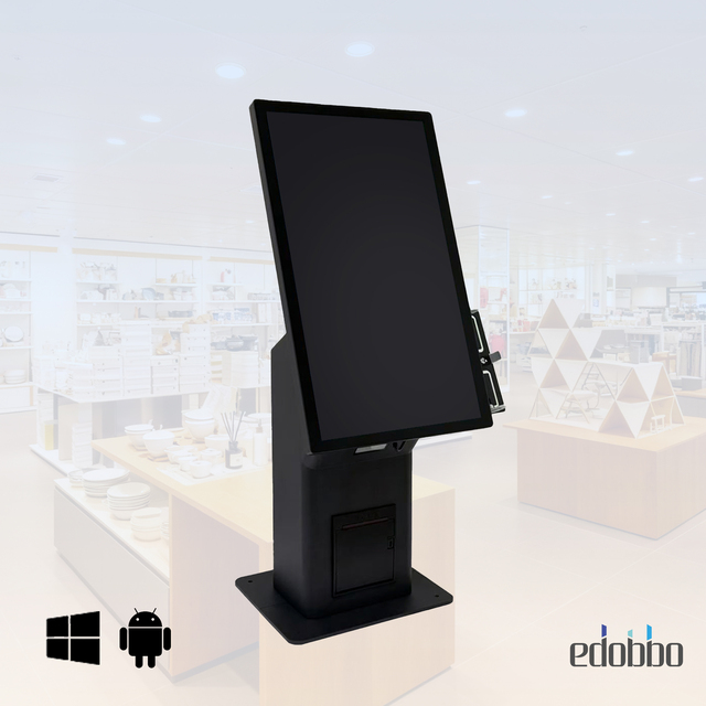 KIO2151 Windows/Android 21.5 Inch Touchscreen POS Kiosk Build-in Printer,  2D Scanner Self Service for Retail Desk Type KIOSK