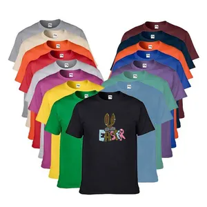 T-shirt divertente in cotone 100% con stampa di design pasquale e strass, accettiamo OEM, per abbigliamento uomo e donna - Product Image 1