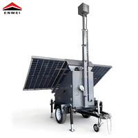 Remolque de Seguridad Móvil con Energía Solar y Mástil Telescópico para Obras de Construcción sin Electricidad
