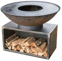 Barbecue de jardin en acier, cercles artificiels, plaque de cuisson pour le foyer