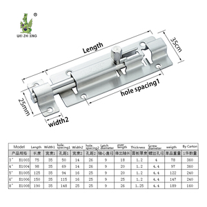 Kích thước khác nhau 2 "-6" Chất lượng cao thép không gỉ tháp thùng cửa tuôn ra trượt an ninh trong nhà Bolt khóa chốt - Product Image 6