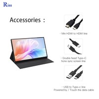 Extensor de Pantalla para Portátil de 13.3, 14, 15.6, 16 y 17.3 Pulgadas, Mini Monitor 2k 4k con Pantalla Táctil LED, Monitor Portátil para Juegos con Puerto Tipo-C