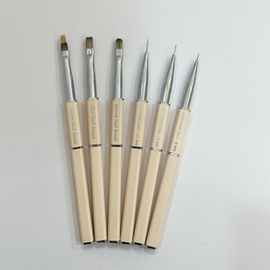 High Quality Metal Rod Nail Art <b>Brush</b> <b>Round</b> Head Flat Head <b>Brush</b> Nail Art Pull Pen Nail <b>Brush</b> Set - Product Image 1